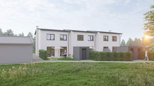 Visualisierung Gartenansicht - Reihenmittelhaus mit 114,70 m&sup2; in Heiligenhagen zur Miete