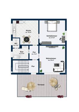 1. Obergeschoss Haus 2 - 