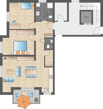 WHG-02 EG - 3 Zimmer Etagenwohnung zum Kaufen in Grafenhausen