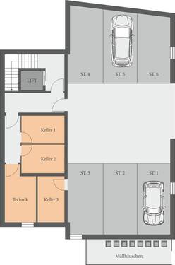 UG Tiefgarage_Kellerräume - 3 Zimmer Etagenwohnung in Grafenhausen