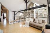 Wohnzimmer - Maisonette-Traum in Frankfurt-Bockenheim mit Dachterrasse und Skylineblick