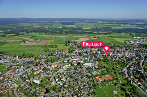 Lage Luftansicht - 2 Zimmer Etagenwohnung in Bonndorf im Schwarzwald