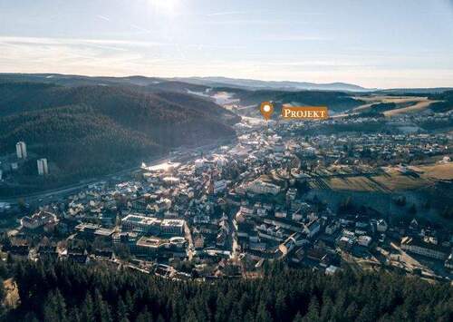 Luftbild-Lage - 3-Zi Neubau-Eigentumswohnungen in Furtwangen