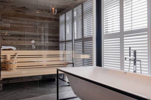 Blick zur Sauna - 