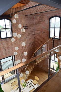 Visualisierung Blick von der Galerieebene in den Essbereich - 4 Zimmer Etagenwohnung in Berlin