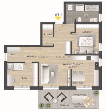 Bild 2 - 3 Zimmer Etagenwohnung zur Miete in Erlangen / Bruck