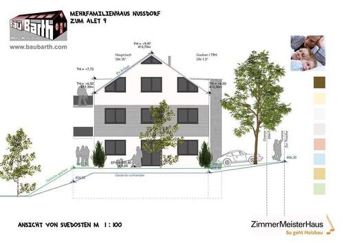 20220505_MFH Nussdorf_BA1 Ost_Ansicht SüdOst - 