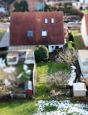 Luftbild Garten - 5 Zimmer Doppelhaushälfte zum Kaufen in Magdeburg