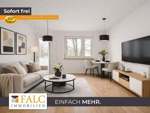 Wohnzimmer KI generiert - WG-geeignete 3-Zimmer-Wohnung im Herzen Bogenhausens