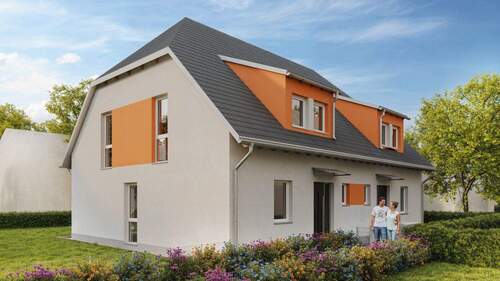Ansicht Hauseingang - Doppelhaushälfte mit 111,00 m² in Rückersdorf zum Kaufen