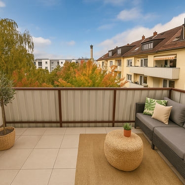 Balkon mit Abendsonne - Erstbezug nach Kernsanierung - mit Balkon und Ausblick von ganz oben!
