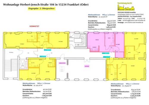 Etagenplan - 2. OG - mit Mietkonditionen - 