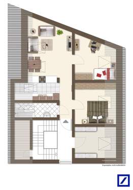 Dachgeschoss Beispiel möbliert - 