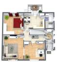 Erdgeschoss Grundriss 3D - 