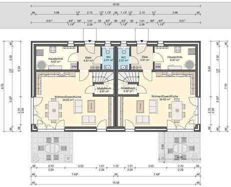 Erdgeschoss.jpg - Doppelhaushälfte mit 115,00 m&sup2; in Hamburg zum Kaufen
