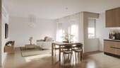 Innenvisualisierung Wohnen/Essen/Kochen - 3 Zimmer Etagenwohnung in Berlin