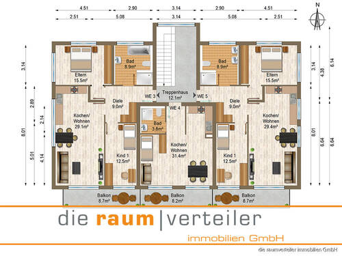 Obergeschoss Projekt B55 - 