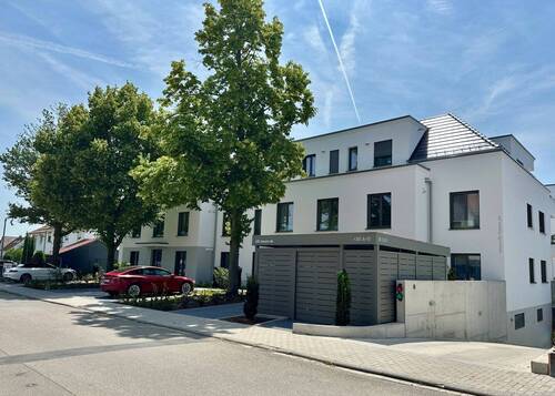 Ansicht Eingang Haus A + B - 3-Zimmer-Wohnung im Erdgeschoss mit großer Terrasse - Haus A, Wohnung 1.2