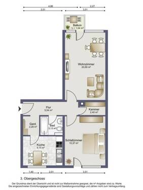 Bild 2 - 2 Zimmer Etagenwohnung zum Kaufen in München