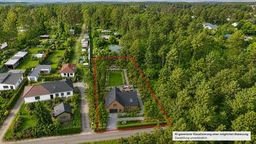 Musterbeispiel einer mögl. Bebauung - Naturnah wohnen: Baugrundstück in ruhiger Lage von Gosen Neu-Zittau