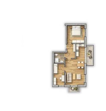 Visualisierung der Wohnung - 3 Zimmer Etagenwohnung zum Kaufen in München