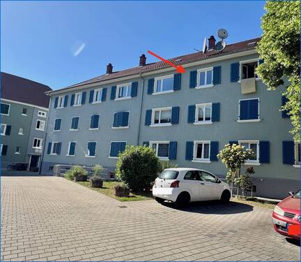 Ansicht, Innenhof - Bezugsfreie und attraktive 2 Zi.- Stadtwohnung im 2.OG mit Garage !