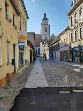 Blick zur Stadtkirche - Wohnen in der Altstadt von Lutherstadt Wittenberg