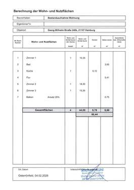 Wohnflächen und Nutzflächen - 