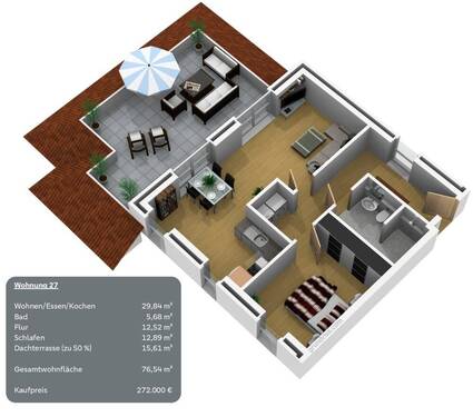 Wohnung 27 - Etagenwohnung mit 76,50 m² in Werlte zum Kaufen