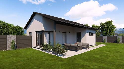 Ansicht Garten - ELEGANTER BUNGALOW MIT OFFENEM WOHNKONZEPT