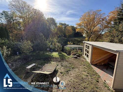 Blick in den Garten - Einfamilienhaus mit 90,50 m&sup2; in Biesenthal zum Kaufen