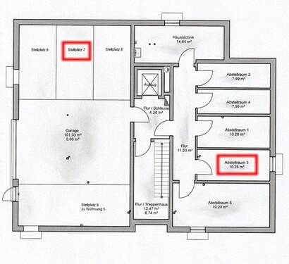 Tiefgarage und Keller - 