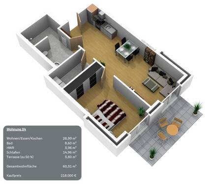 Wohnung 04 - Etagenwohnung mit 60,30 m² in Werlte zum Kaufen