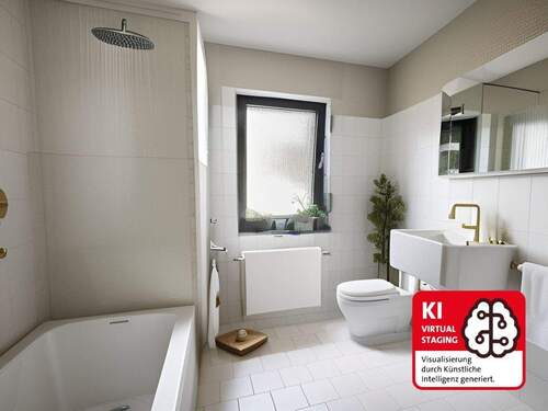 Tageslichtbad mit Badewanne und Dusche - 