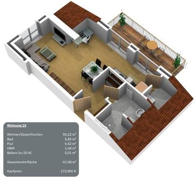 Wohnung 19 - Etagenwohnung mit 47,10 m² in Werlte zum Kaufen