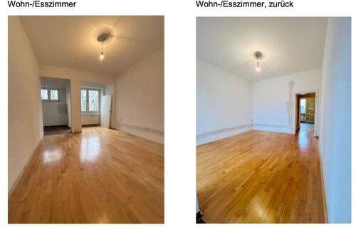 Wohn- und Esszimmer - 3 Zimmer Etagenwohnung zur Miete in Essen