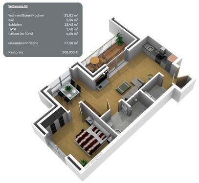 Wohnung 08 - Etagenwohnung mit 57,50 m² in Werlte zum Kaufen