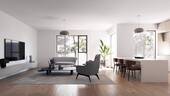 Visualisierung Wohn- und Esszimmer - Etagenwohnung mit 119,80 m² in Sulzbach zum Kaufen