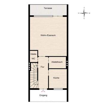 Erdgeschoss (Grundriss nicht maßstabsgerecht) - Sylter Hausscheibe mit Südterrasse und Weitblick!