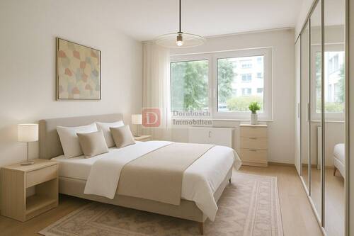Schlafzimmer - Virtual Staging - Top!! 3-Zimmer-Wohnung mit Einbauküche und Loggia in gepflegtem Ambiente