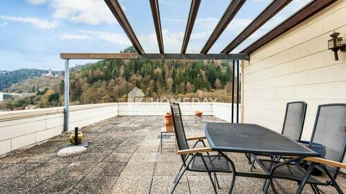 Dachterrasse 1-1 - 2 Zimmer in Bad Liebenzell mit großer Dachterrasse, Garage und Weitblick ins Grüne
