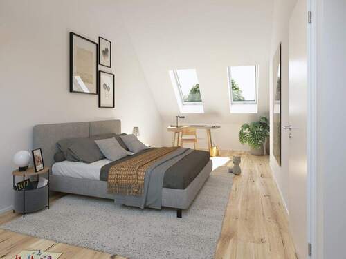 Schlafzimmer - Reihenendhaus mit 120,10 m² in Gauting zum Kaufen
