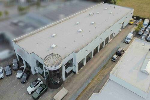 Luftansicht Dach - Großzügige Gewerbehalle (1.500 m²) mit flexiblen Nutzungsmöglichkeiten