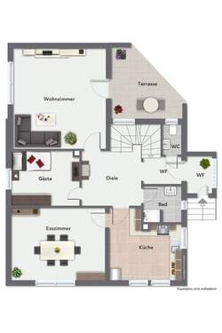 Raumaufteilung Erdgeschoss - 