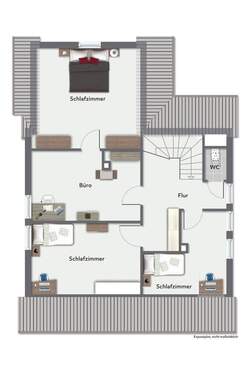 Raumaufteilung Dachgeschoss - 