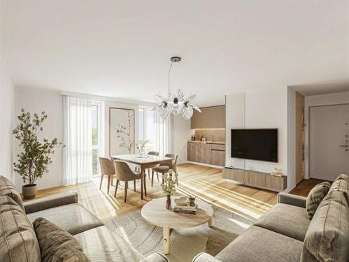 Wohnen / Essen / Kochen - Zentrale Lage in Aschaffenburg: 3-Zimmer-Wohnung mit Balkon, Aufzug & Erstbezug nach Kernsanierung