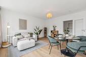 Wohnzimmer, Originalbild - Provisionsfrei: 3-Zimmer Wohnung am Heidbergsee -- bezugsfertig