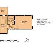 Große 1- Zimmer Wohnung in Toitenwinkel - Rostock