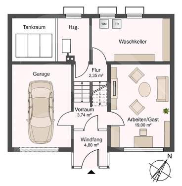 Eingangsebene-Untergeschoss - 