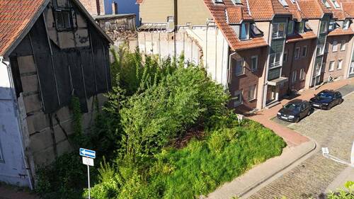 Drohnenbild - Baugrundstück im historischen Stadtkern von Minden